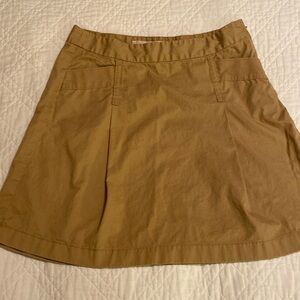 Jcrew chino short pleated cotton skirt. size 6